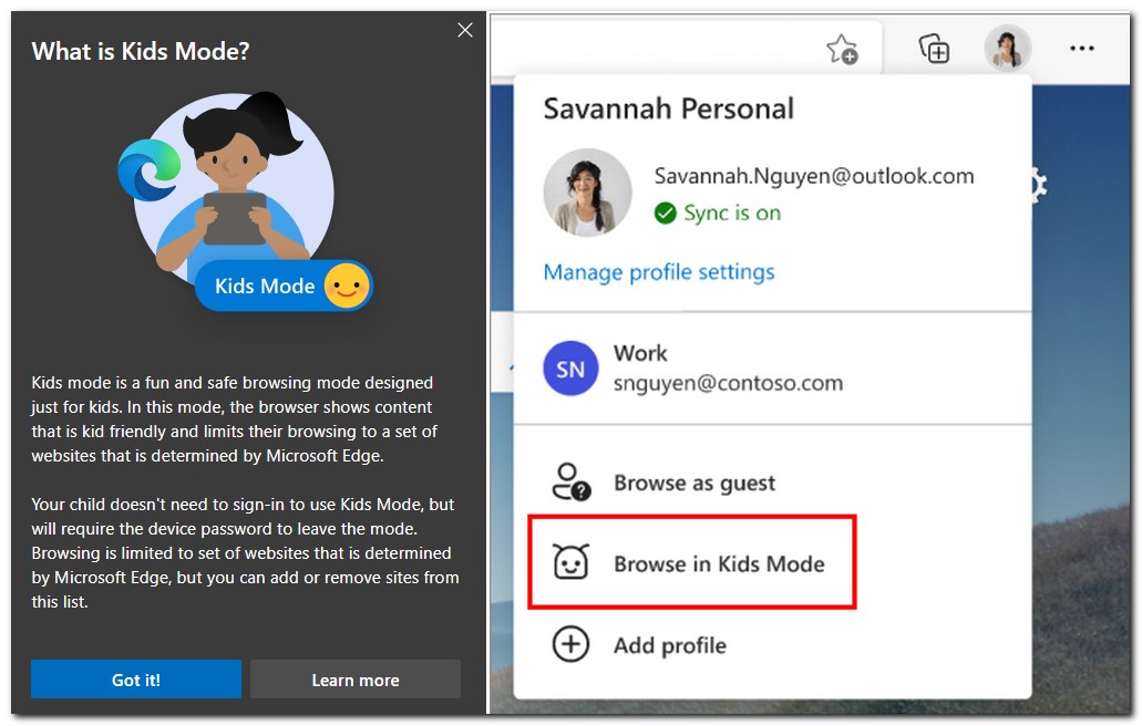Microsoft, Edge tarayıcısında bir Çocuk Modu'nu test ediyor