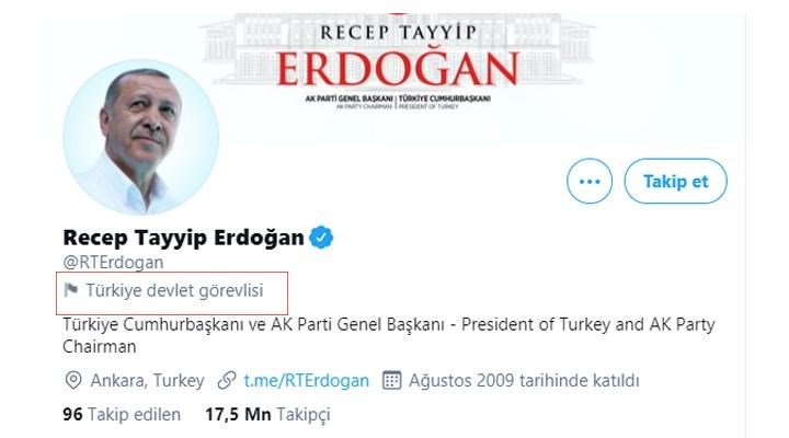 Türkiye'deki hükümet yetkililerin Twitter hesaplarına devlet görevlisi etiketi eklendi