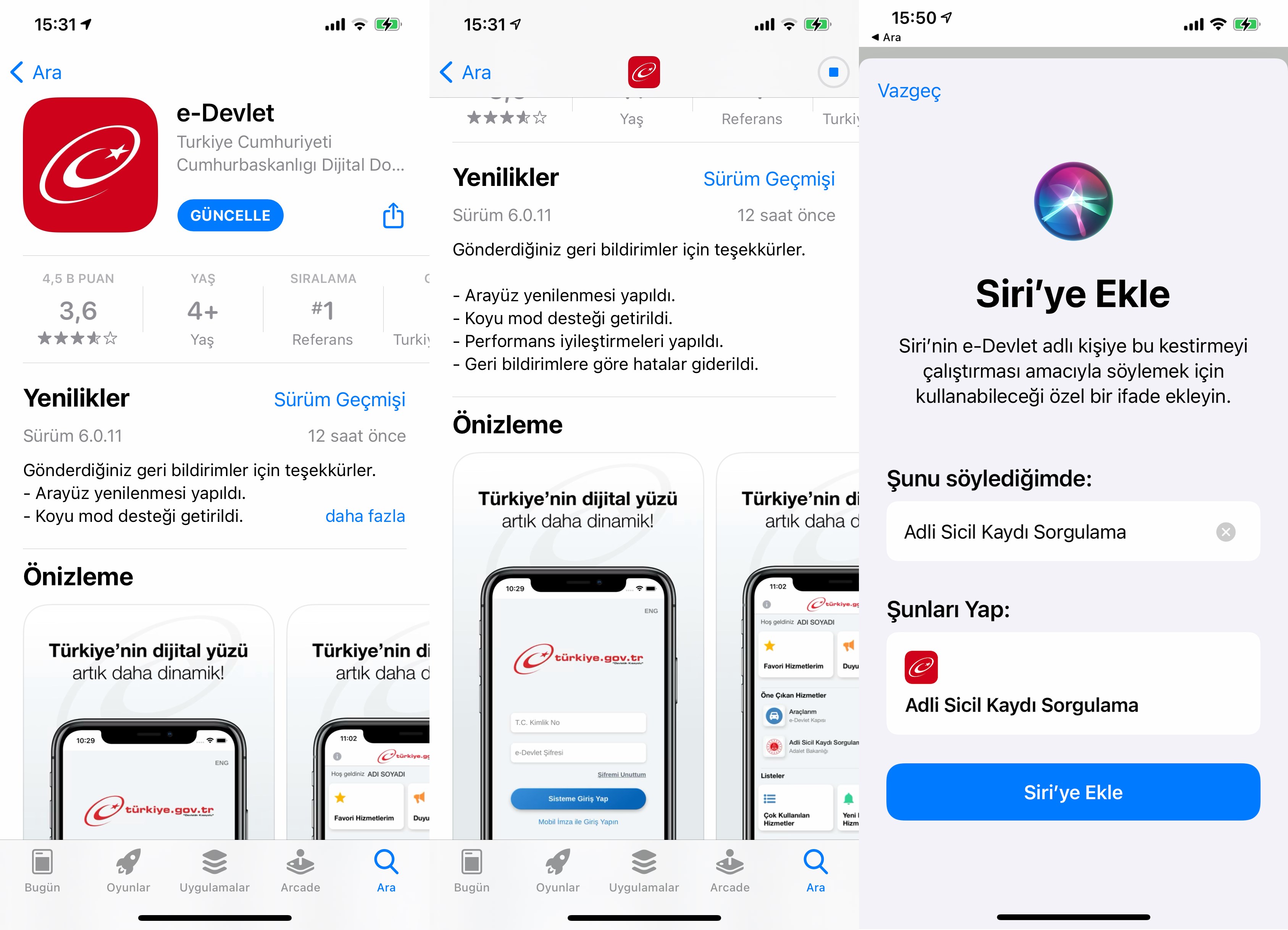 e-Devlet uygulamasının iOS versiyonu yenilendi: Koyu mod ve Siri desteği