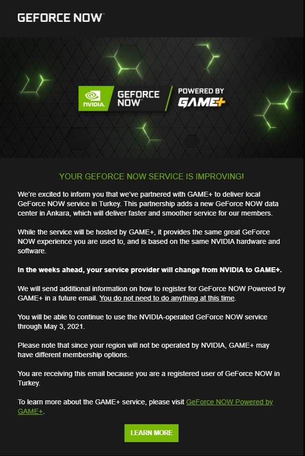 GeForce Now'ın Global Founders üyeliği Türkiye'de kullanılamayacak!