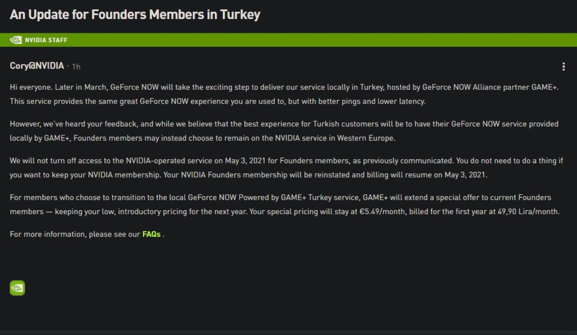 GeForce Now geri adım attı: Global Founders üyeleri istemezse Game+'a geçmeyebilir