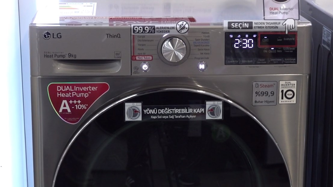 Dolu dolu teknolojiye sahip LG kurutma makinesi in