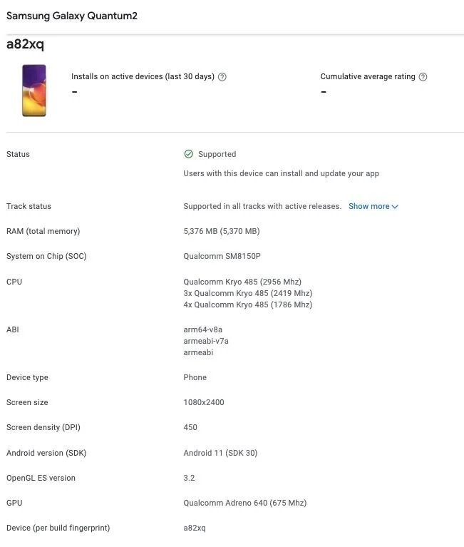 Samsung Galaxy A82'in ilk görüntüsü ve özellikleri ortaya çıktı