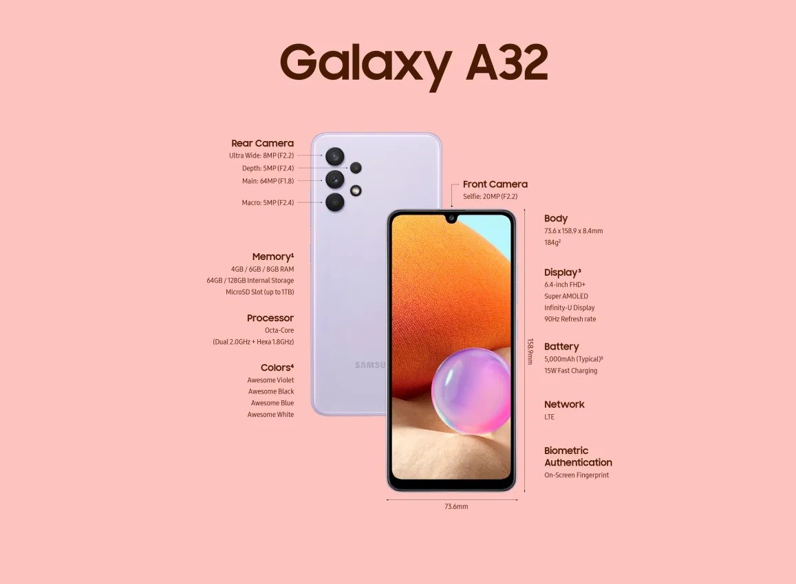Samsung galaxy 23 сколько. Самсунг Galaxy a32 5g. Samsung Galaxy a32 LTE. Samsung Galaxy a32 Samsung. Габариты телефона самсунг а 32.