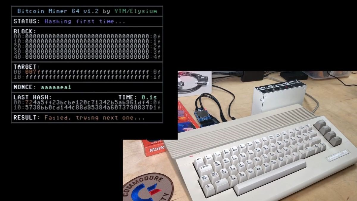 Commodore 64 ile Bitcoin kazıldı