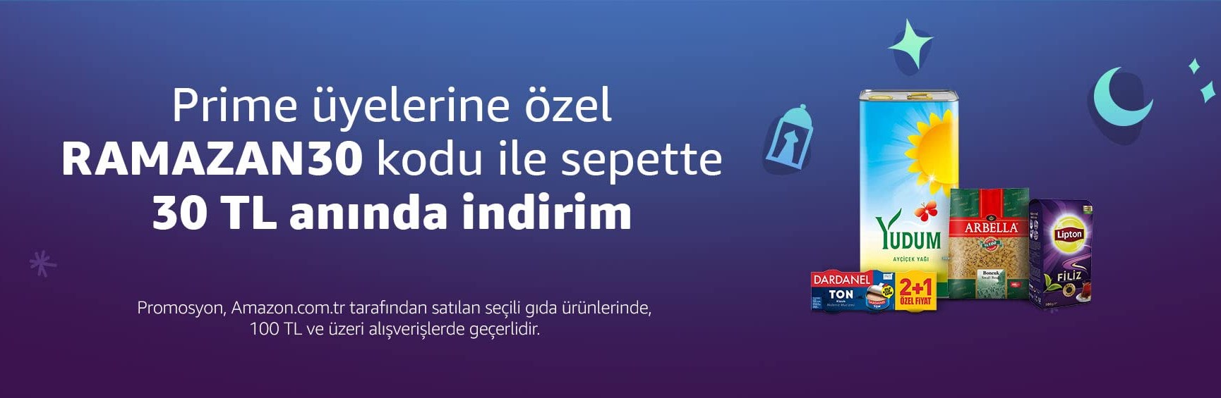 Amazon’da gıda ürünlerinde 30 TL indirim