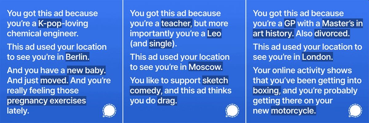 Signal, verdiği reklamlarla Facebook'u trolleyince apar topar engellendi