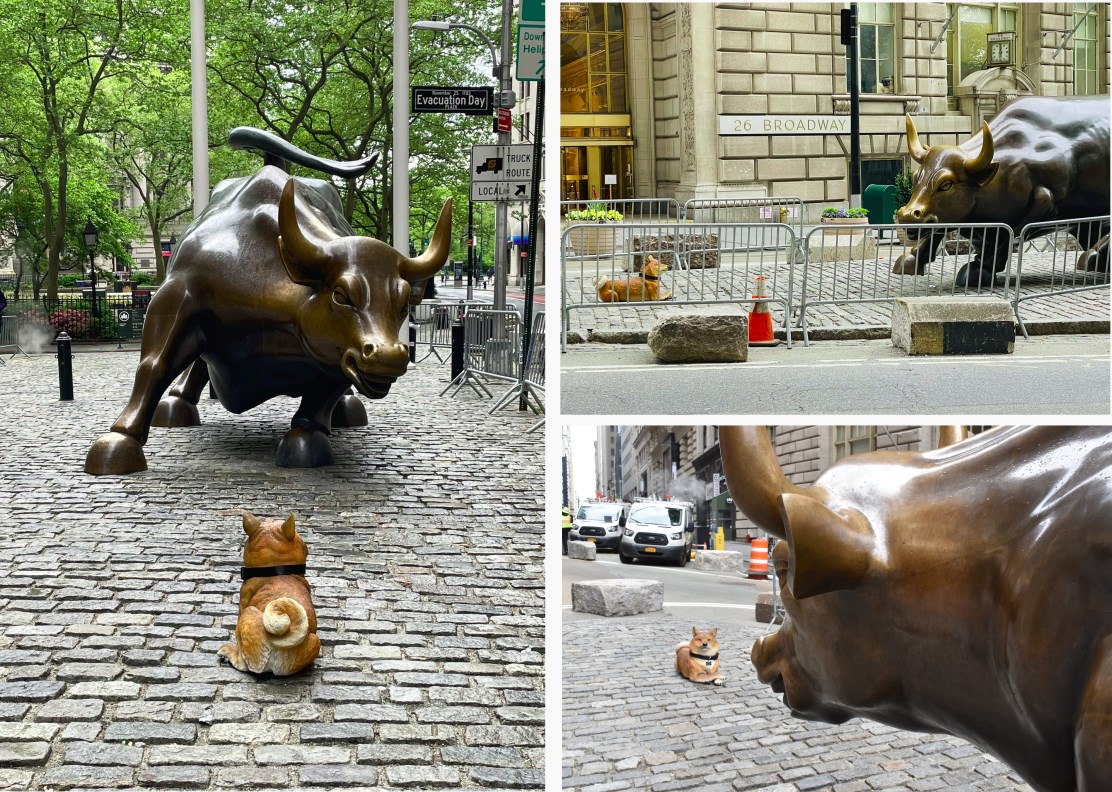 Wall Street boğasının önüne Dogecoin (DOGE) heykeli koyuldu