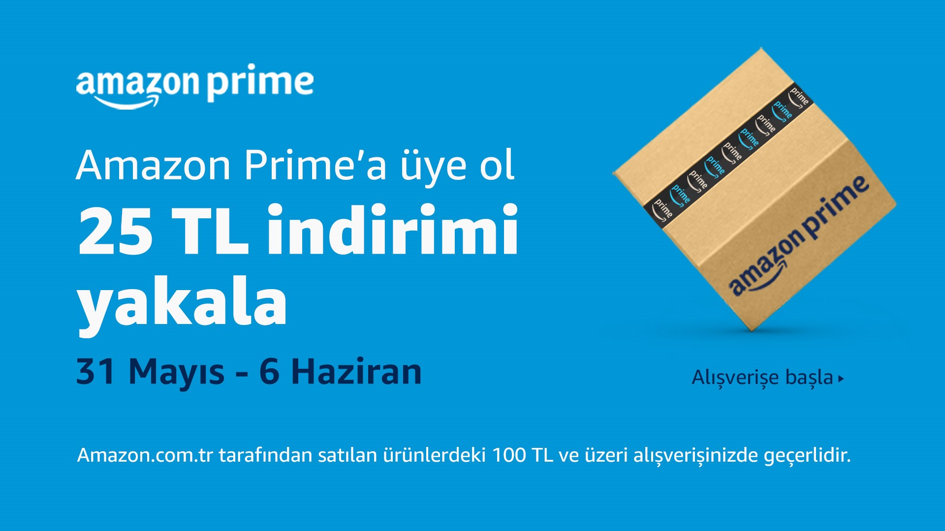 Amazon Prime’a yeni üye olan DH'lilere özel 25 TL indirim kodu