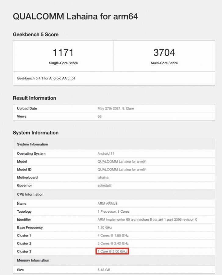 Snapdragon 888+ Geekbench