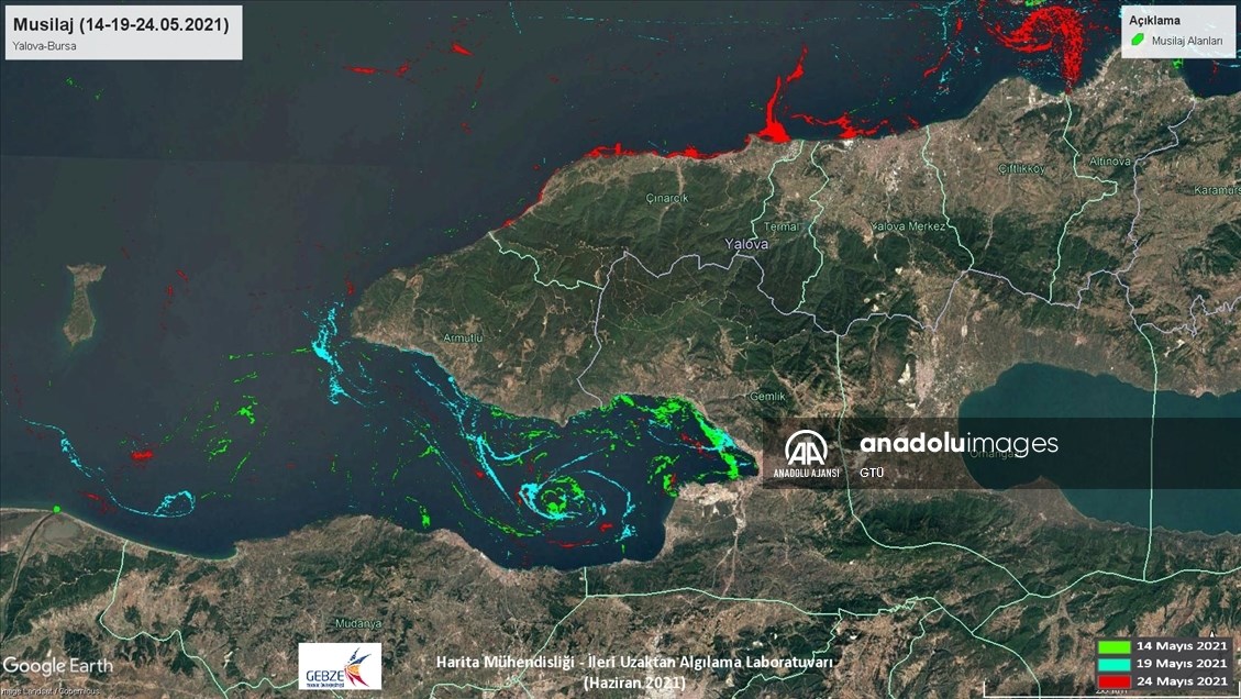 Marmara Denizi'ndeki müsilajın yoğunluk haritası oluşturuldu