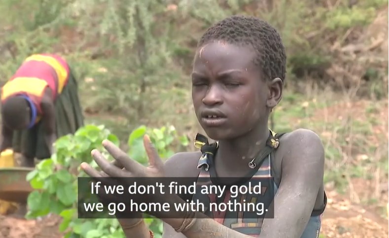 Ugandalı çocuk işçiler altın bulamazsa aç kalıyor