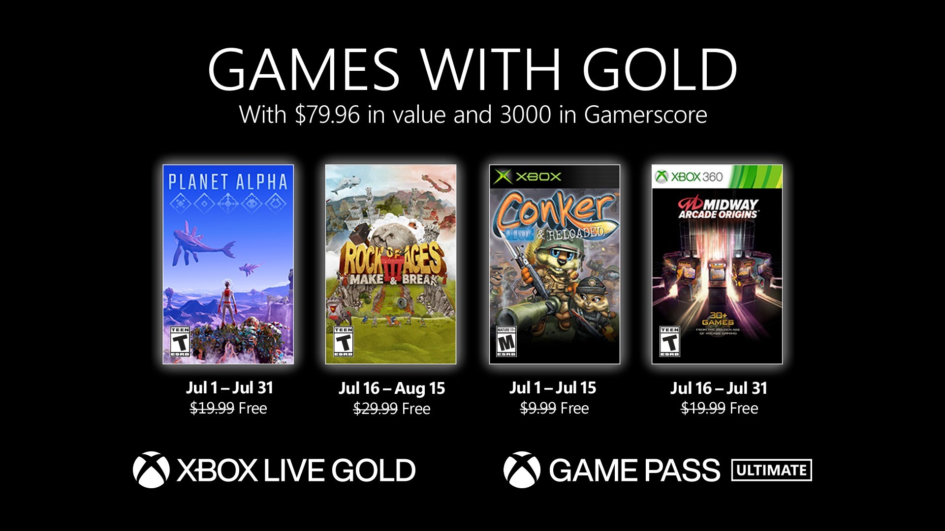 Xbox Live Gold temmuz 2021 oyunları açıklandı