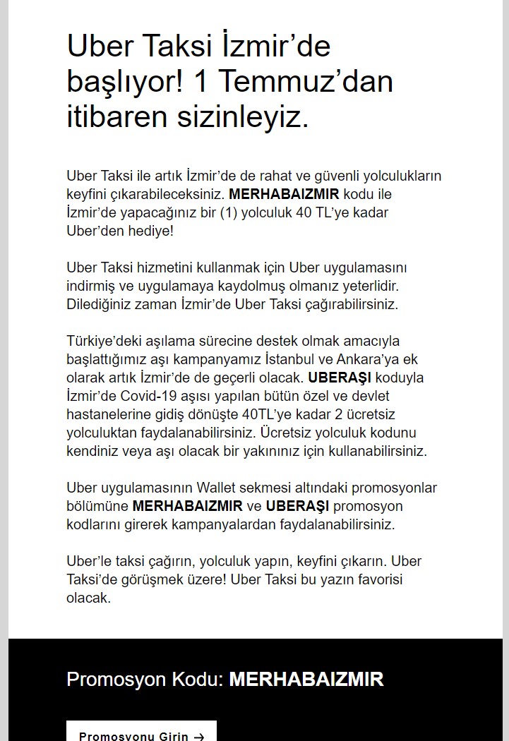 Uber artık İzmir'de! 40 TL indirim kodu nasıl kullanılır?