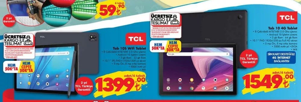 ŞOK marketlerde TCL tabletler var