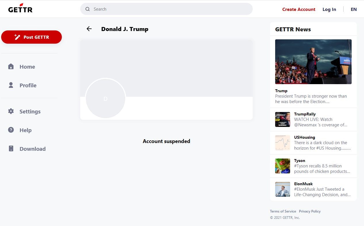 trump'ın gettr hesabı askıya alındı