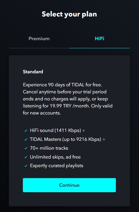 Tidal HiFi 3 ay ücretsiz kampanyası