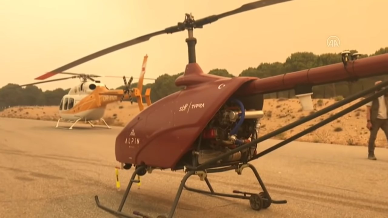 İnsansız helikopter, Manavgat yangını takibi için kullanılıyor