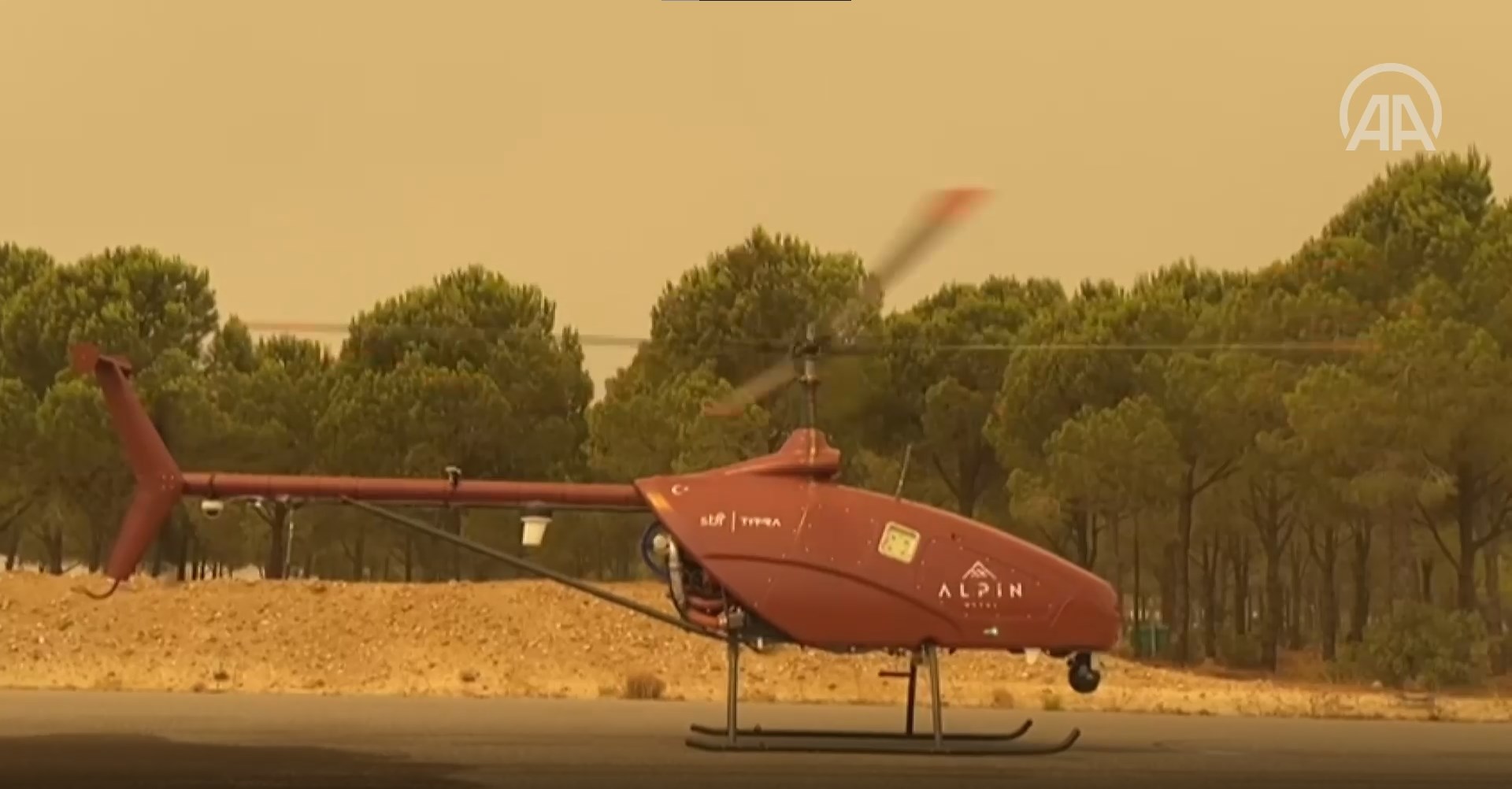 İnsansız helikopter, Manavgat yangını takibi için kullanılıyor