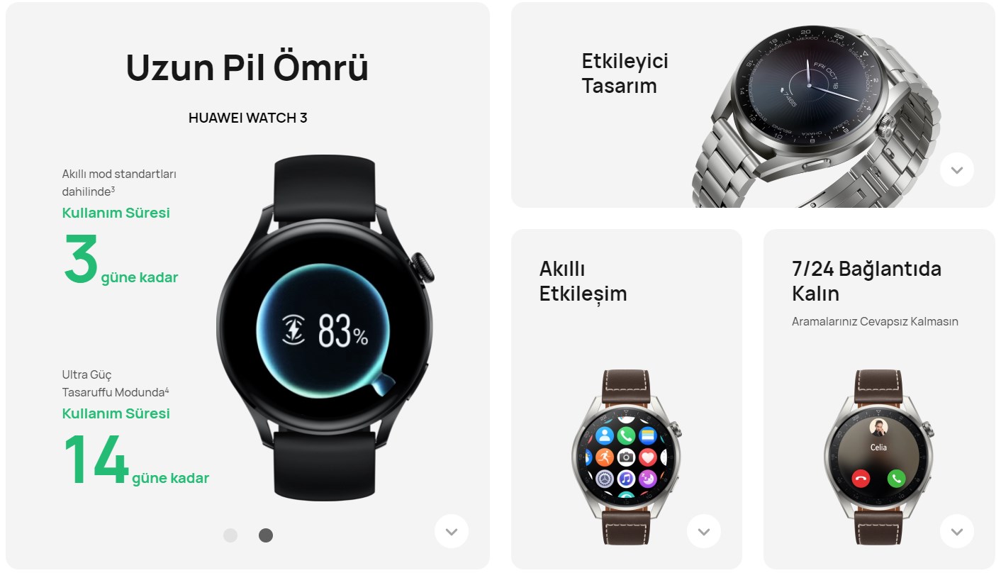 Huawei Watch 3 ve Watch 3 Pro fiyatı ve özellikleri