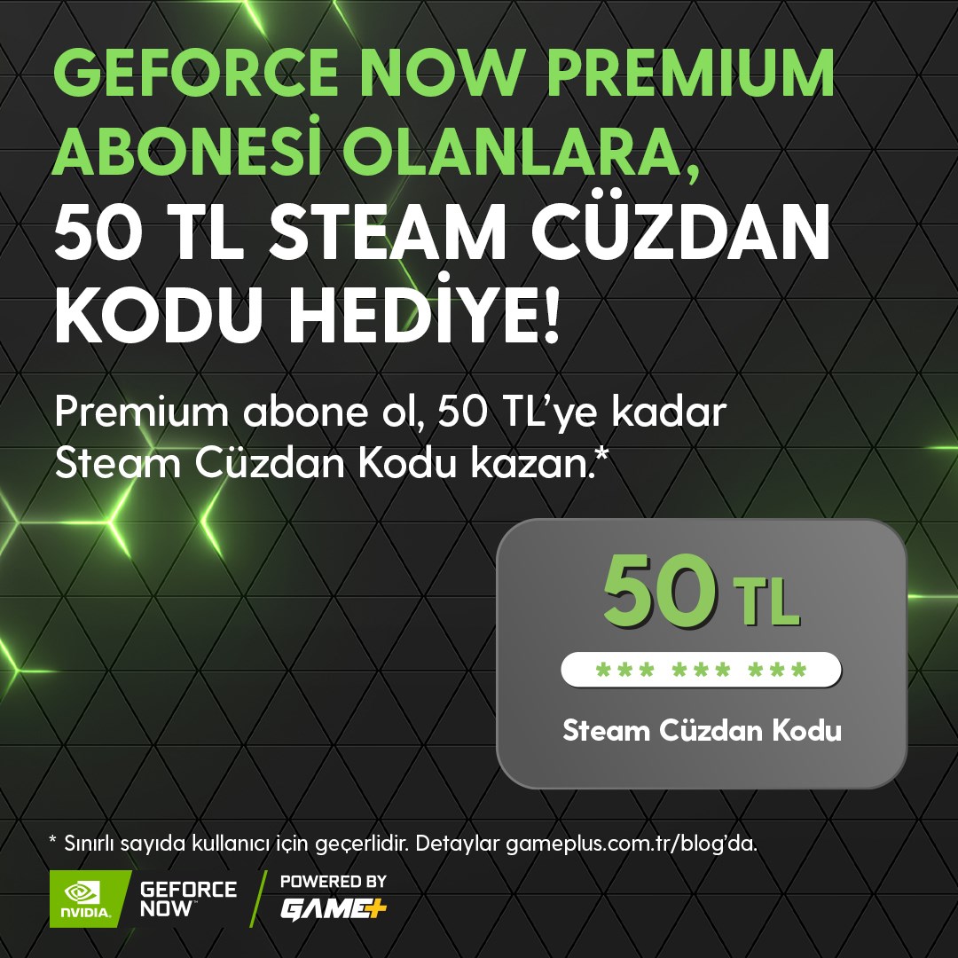 Game+ Premium üyelerine 50 TL'lik Steam kodu hediye