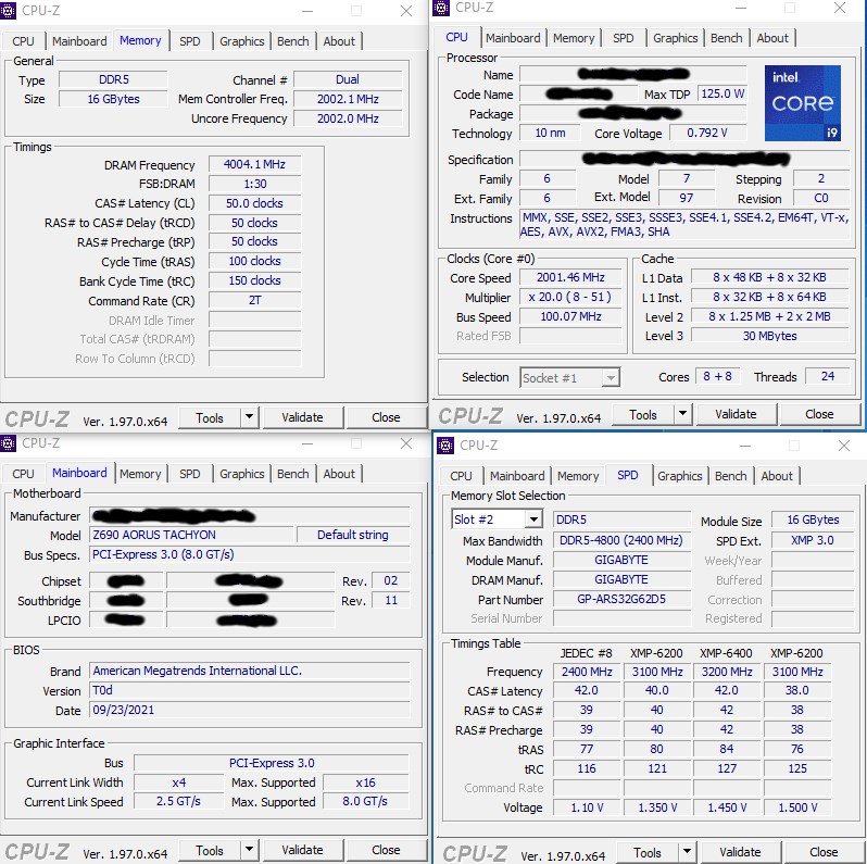 i9-12900K, DDR5 8000 Mhz bellekle görüntülendi