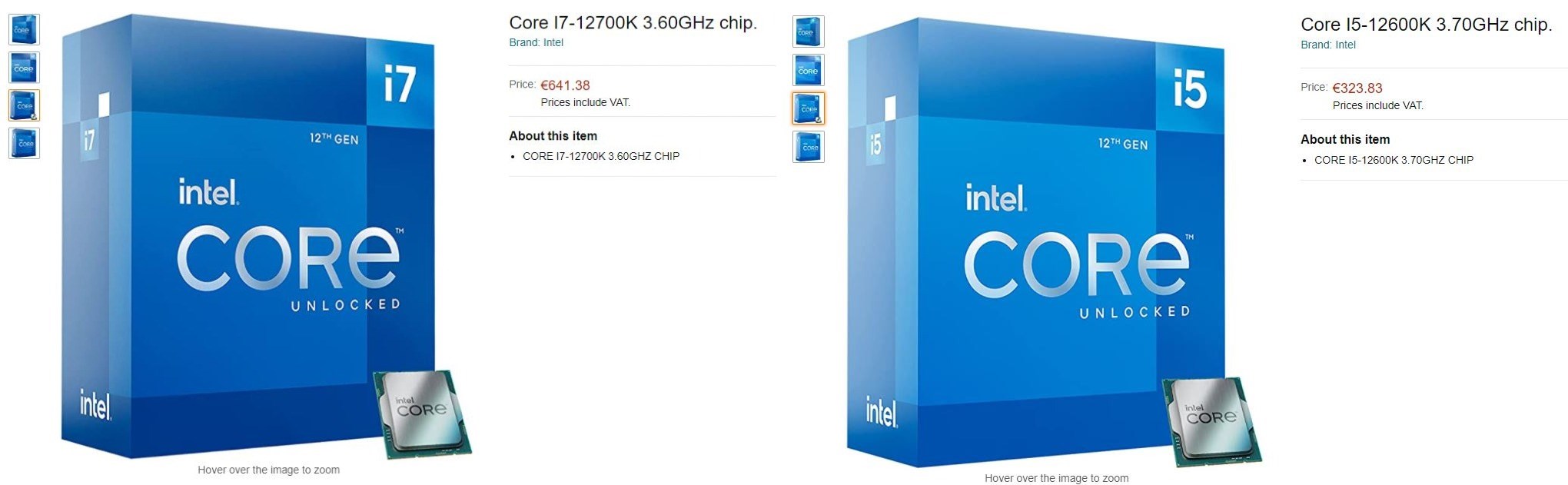 Core i9-12900K, Amazon'da listelendi