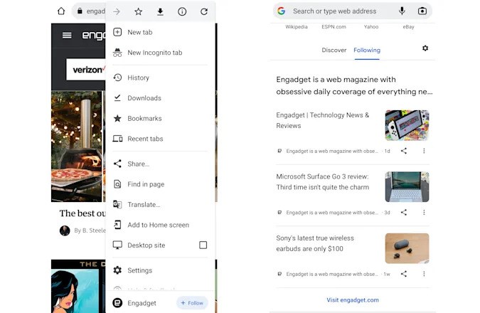 Android için Chrome'a Takip Et özelliği geliyor