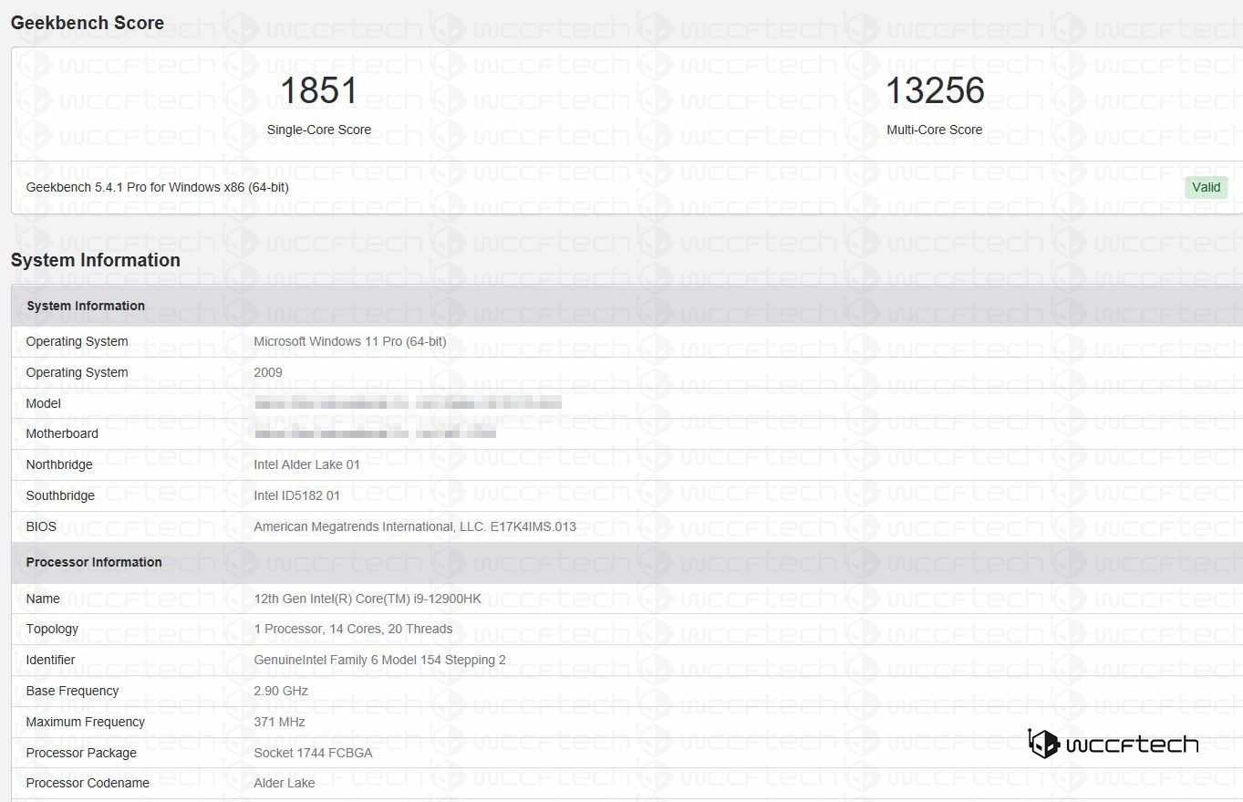 Intel Core i9-12900HK benchmark sonuçları sızdırıldı