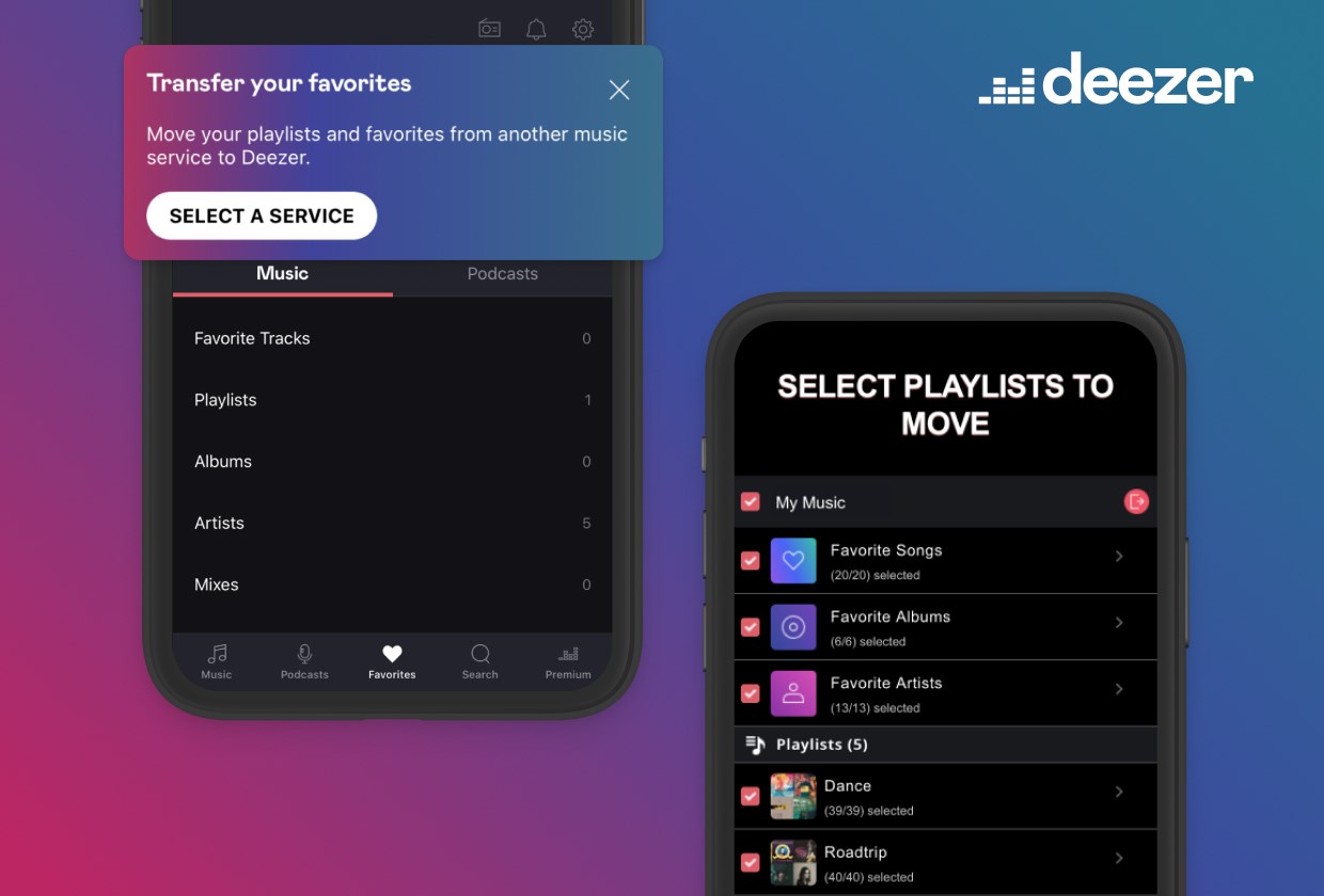 Deezer hizmetine liste taşıma