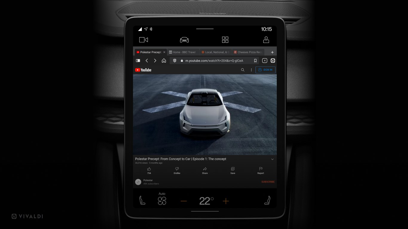 Vivaldi, Android Automotive'e geldi