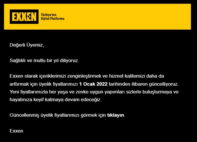 Exxen'in üyelik fiyatlarına zam geliyor