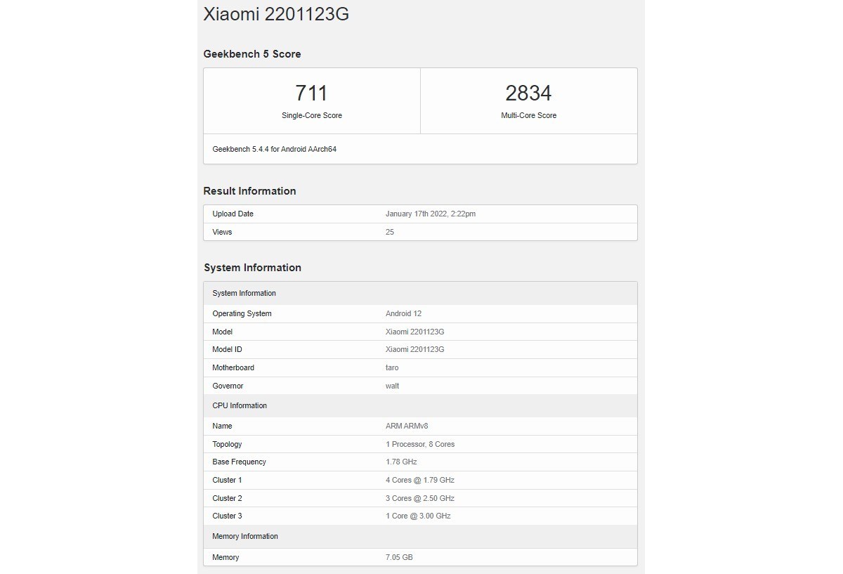 Xiaomi 12 global versiyonu Geekbench'te görüntülendi