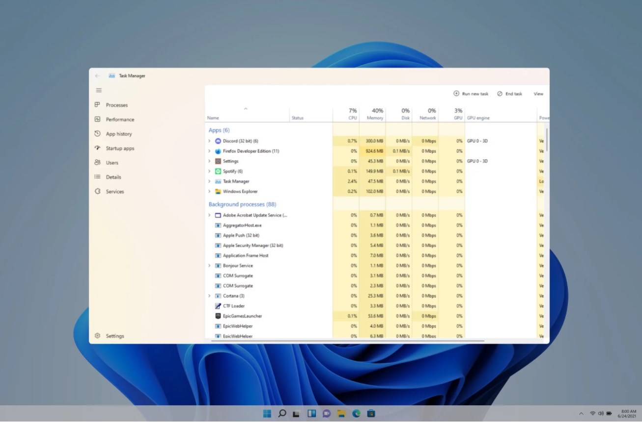 Windows 11 için tasarlanan yeni Görev Yöneticisi ortaya çıktı