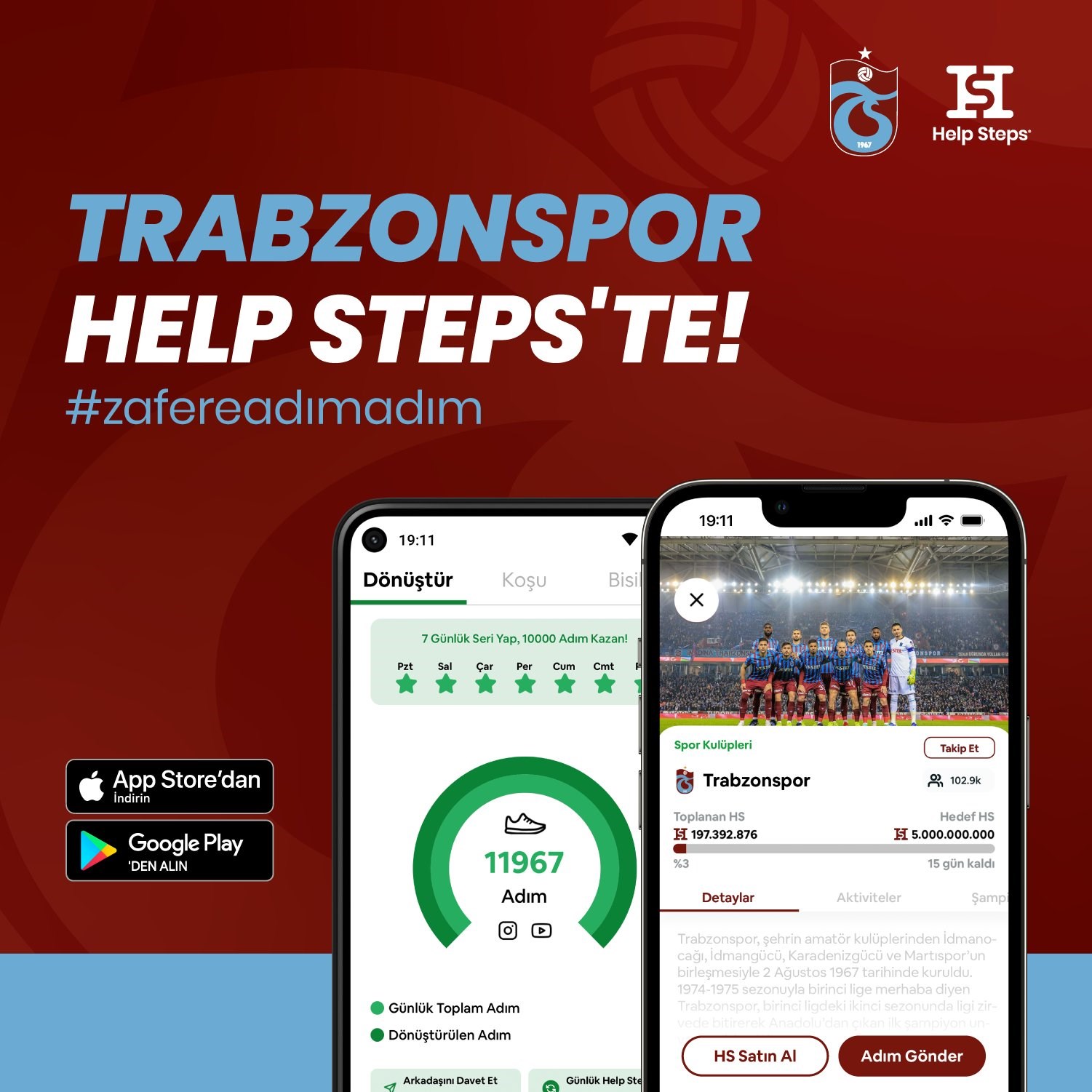 Help Steps ve Trabzonspor arasında iş birliği