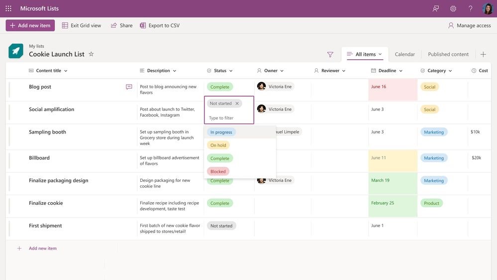 Microsoft Lists'in ücretsiz deneme sürümü yayınlandı