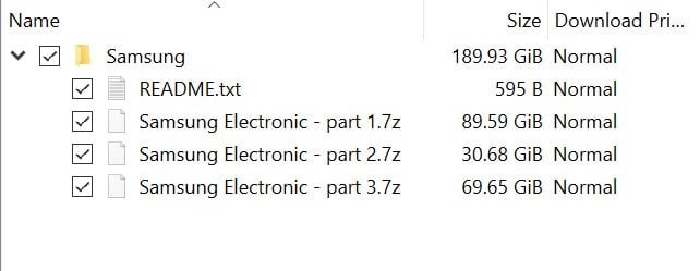 Samsung'un 190 GB'lık gizli verileri internete sızdırıldı