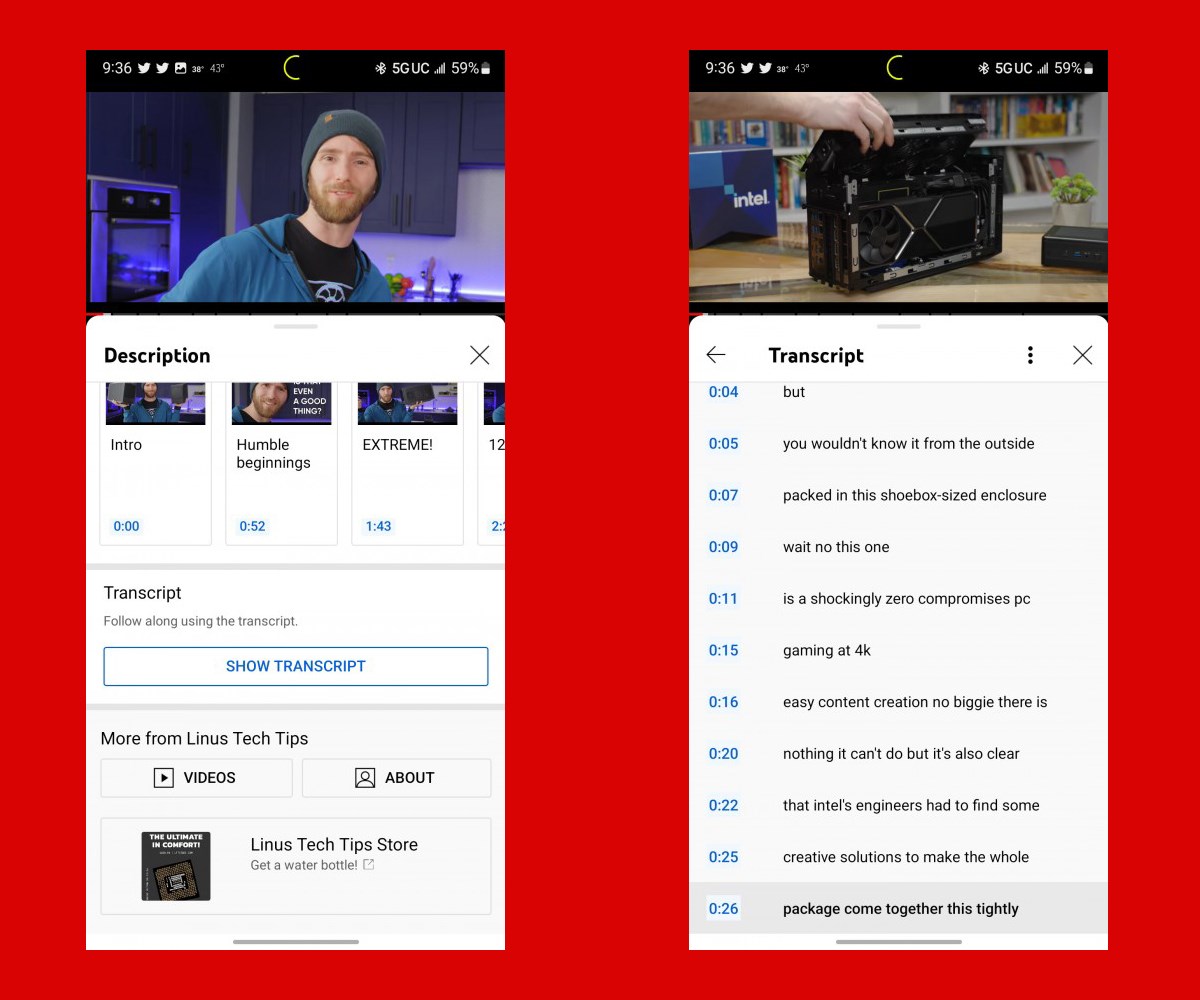 YouTube'un transkripsiyon özelliği Android uygulamasına geliyor