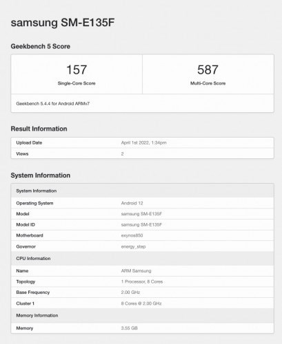 Samsung Galaxy F13, Geekbench'te görüntülendi