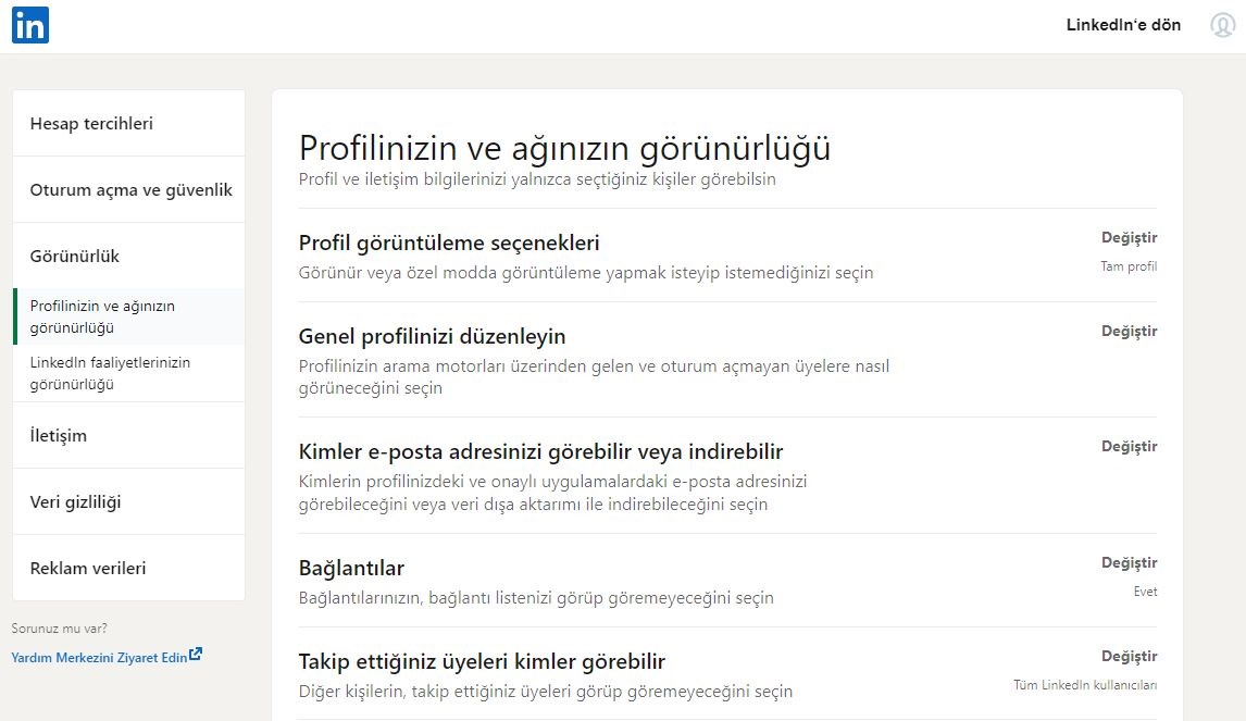 LinkedIn profil görünürlüğünüzü yönetmeniz için 7 ipucu