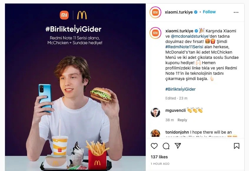 Xiaomi, Türkiye'ye özel McDonald's ortaklığını duyurdu