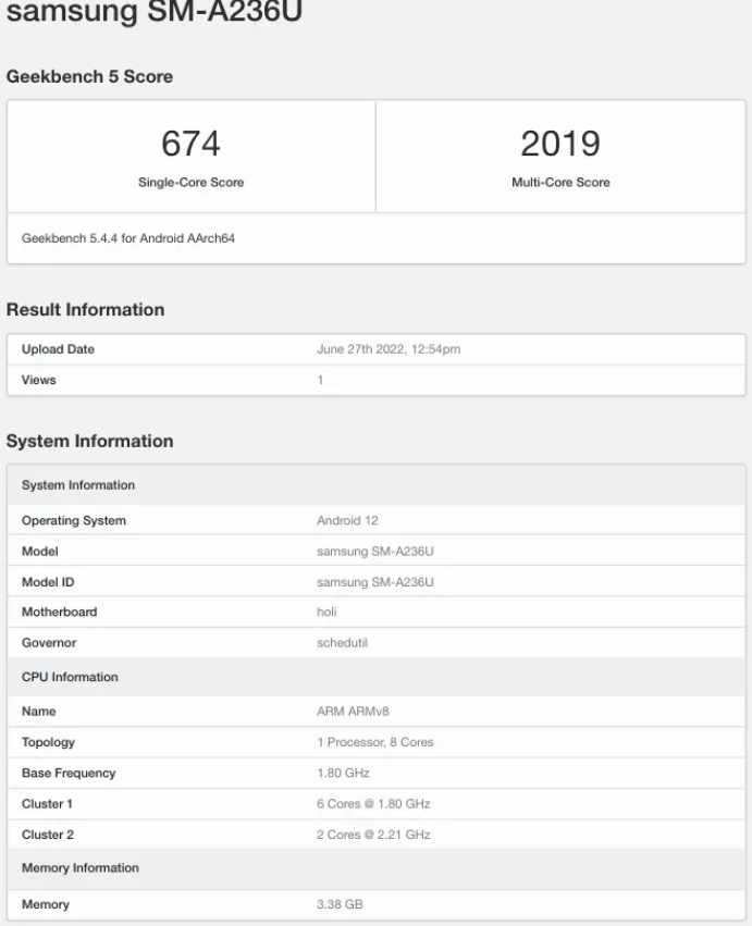 Samsung Galaxy A23 5G, Snapdragon 695 ile Geekbench'te göründü