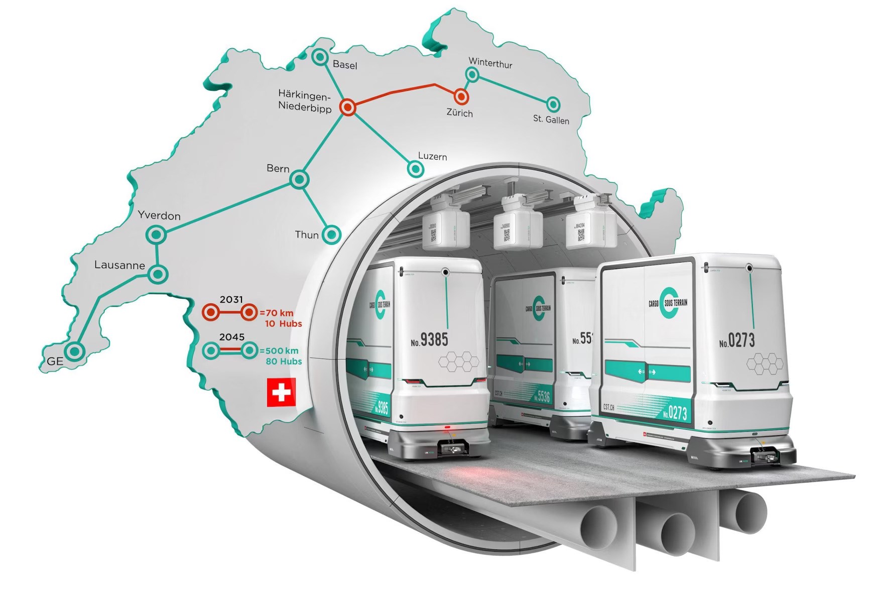 İsviçre, otonom yeraltı kargo sistemi başlatacak
