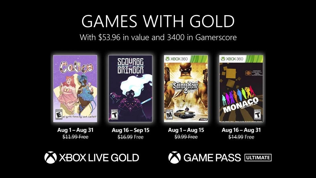 Xbox Live Gold Ağustos 2022 oyunları belli oldu