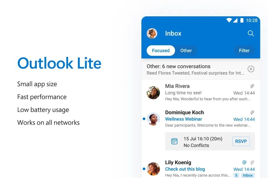 Outlook Lite Android uygulaması kullanıma sunuldu