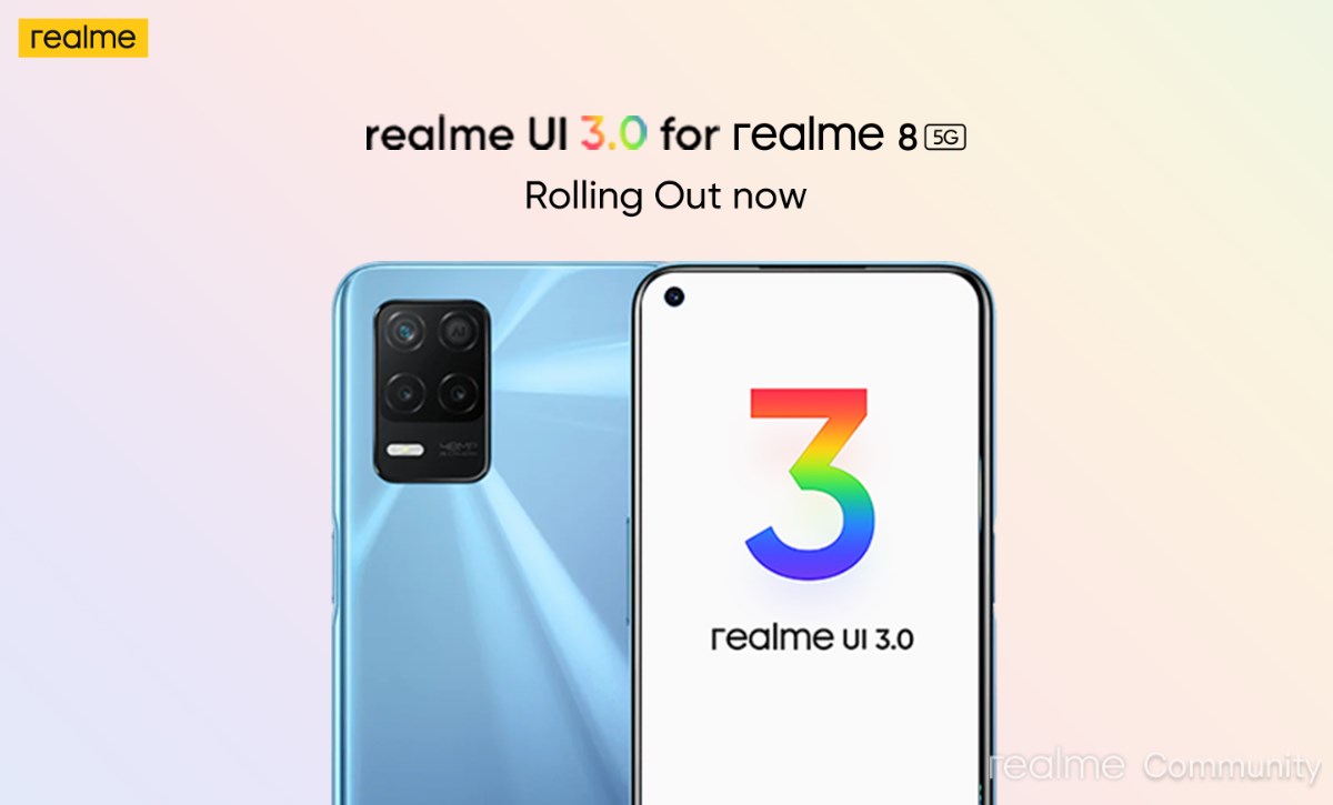 Realme 8 5G Android 12 ve Realme UI 3 güncellemesi çıktı