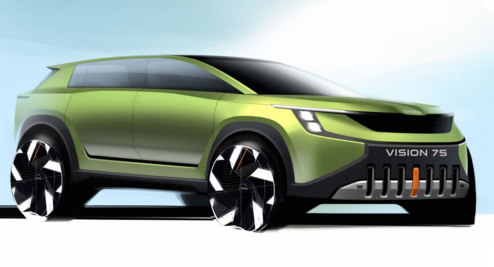 Skoda, elektrikli SUV konsepti Vision 7S'in çizimlerini paylaştı