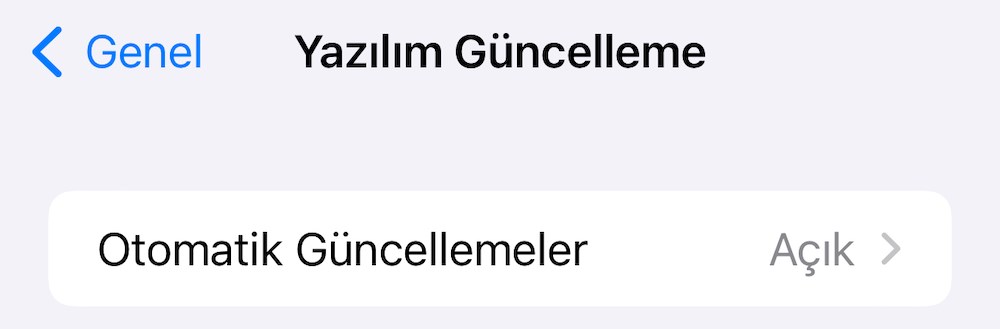 iOS güncelleme