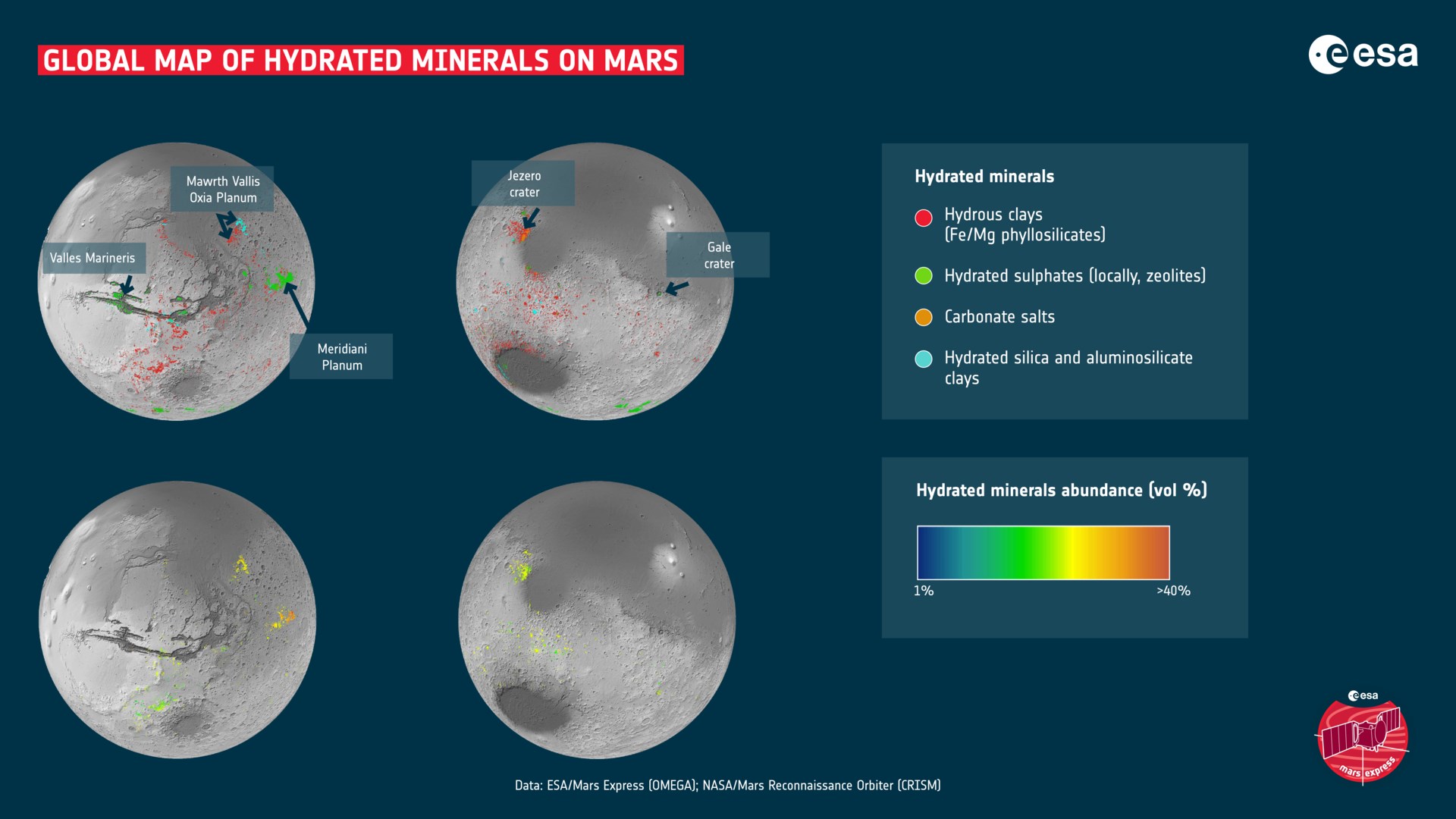 Avrupa Uzay Ajansı (ESA), Mars’ın su haritasını paylaştı