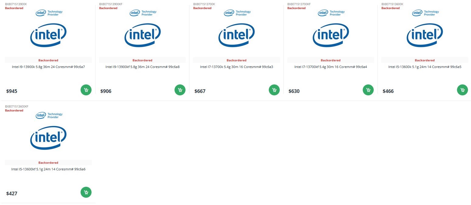 Intel 13. nesil Raptor Lake işlemcilerin fiyatları ortaya çıktı